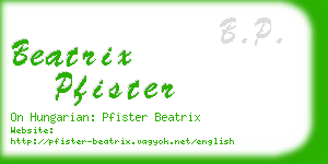 beatrix pfister business card